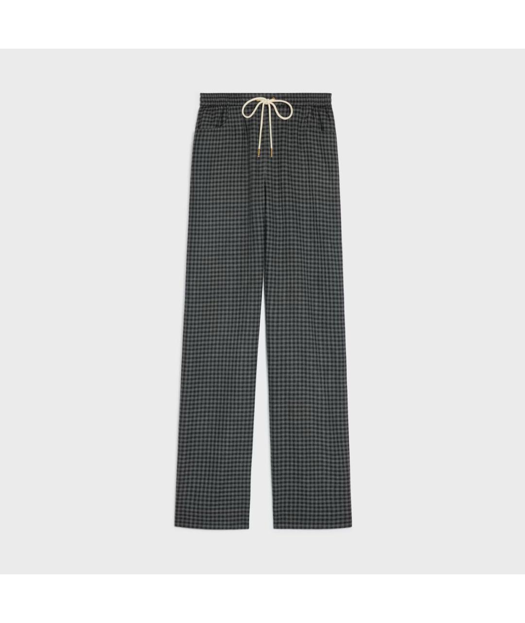 CELINE Серые шерстяные прямые брюки, фото 6