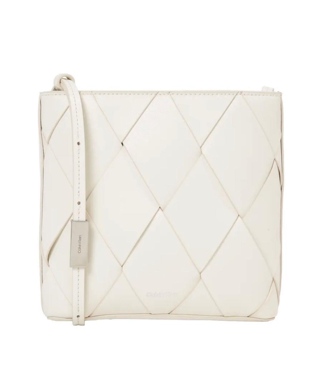 CALVIN KLEIN Белая сумка через плечо из искусственной кожи, фото 1