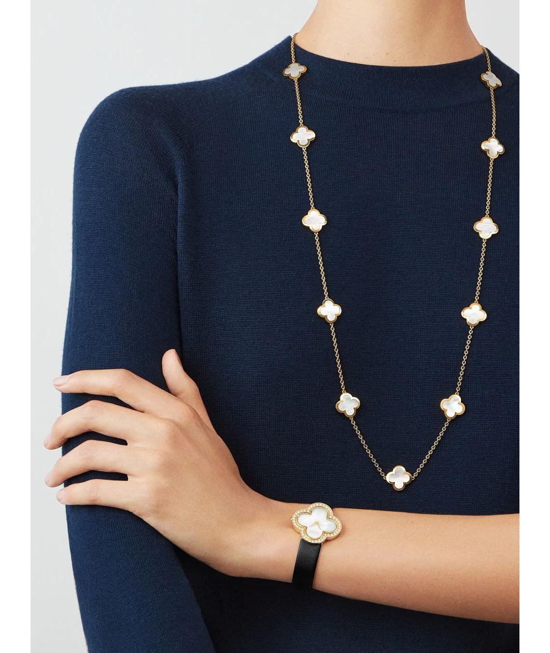 VAN CLEEF & ARPELS Темно-синие часы из желтого золота, фото 2