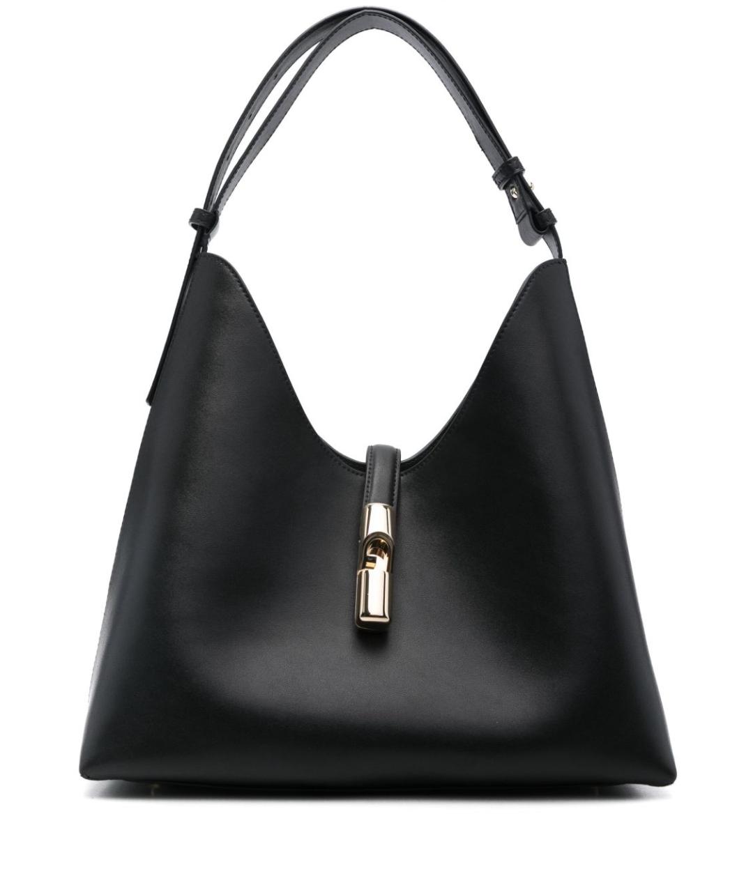 FURLA Черная кожаная сумка тоут, фото 1