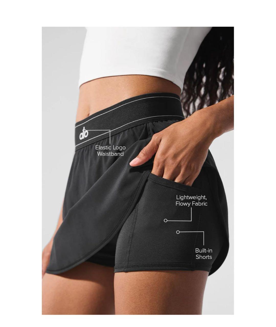 ALO YOGA Черные полиэстеровые спортивные брюки и шорты, фото 2