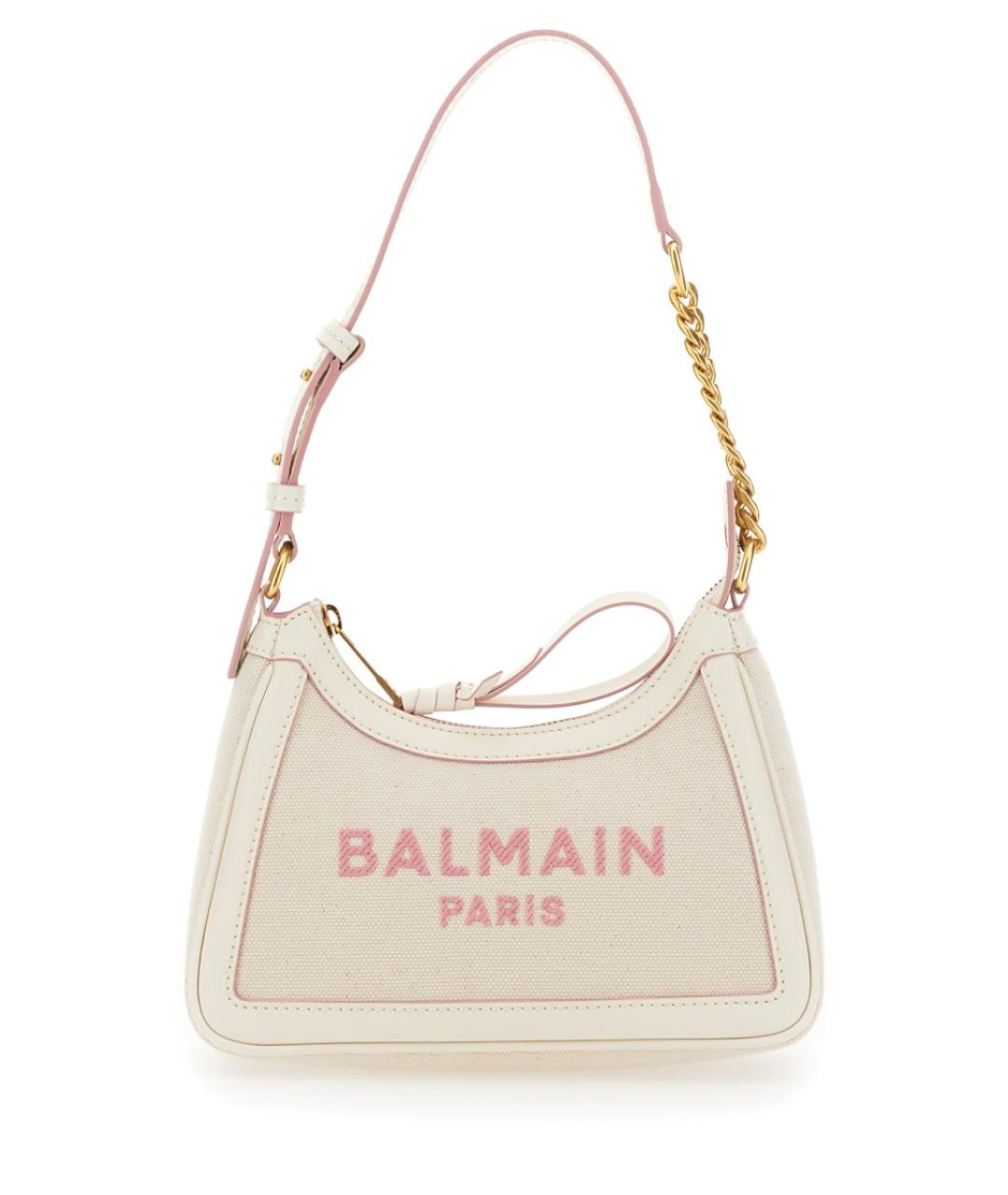 BALMAIN Белая кожаная сумка через плечо, фото 1