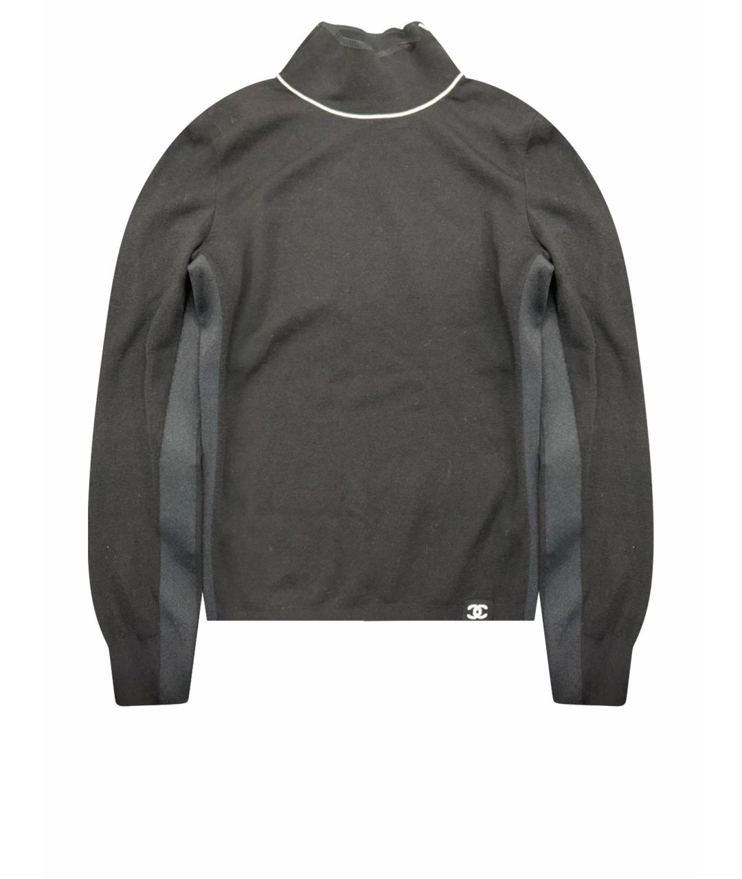 CHANEL Черная шерстяная водолазка, фото 1