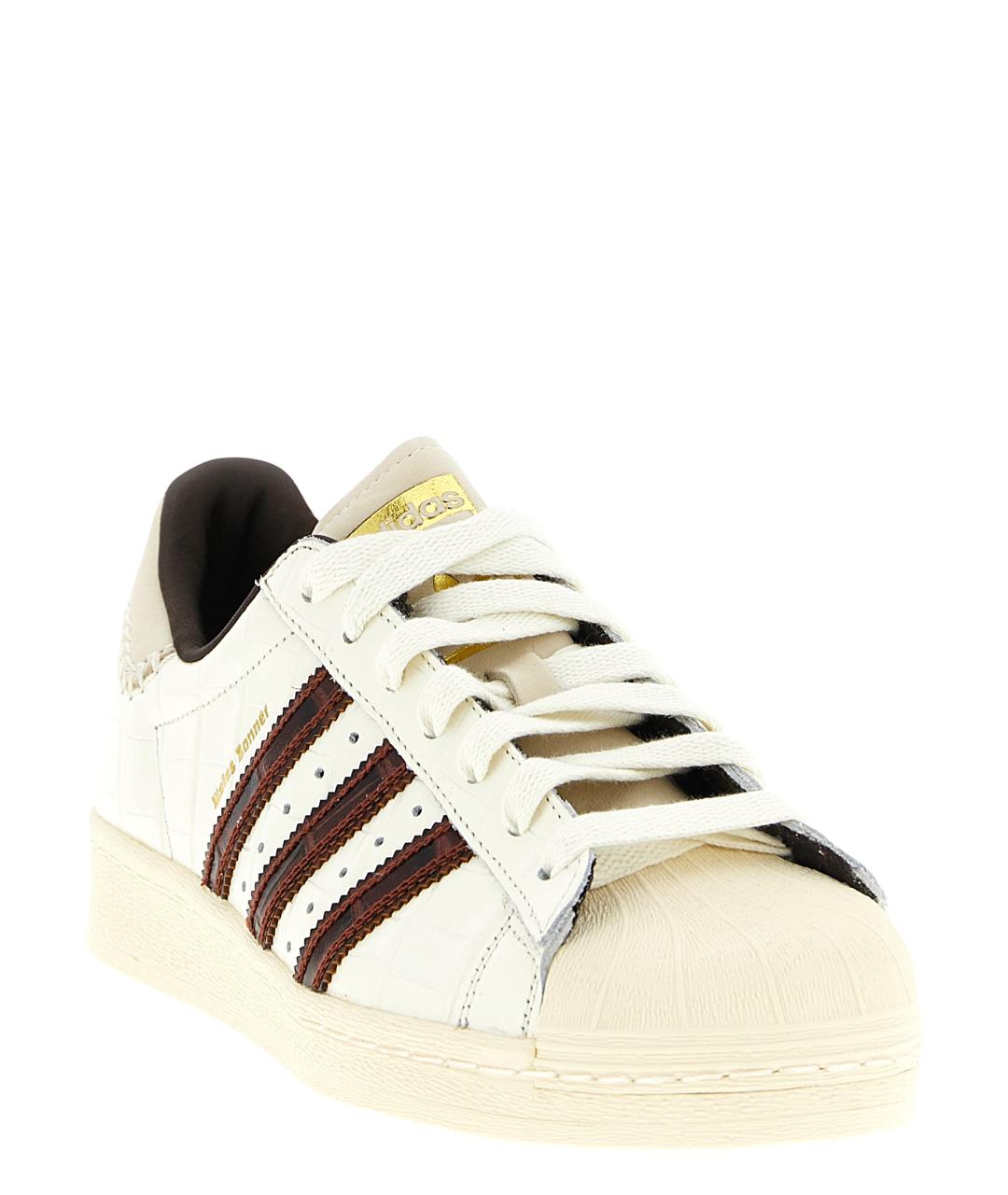 ADIDAS Бежевые кожаные низкие кроссовки / кеды, фото 2