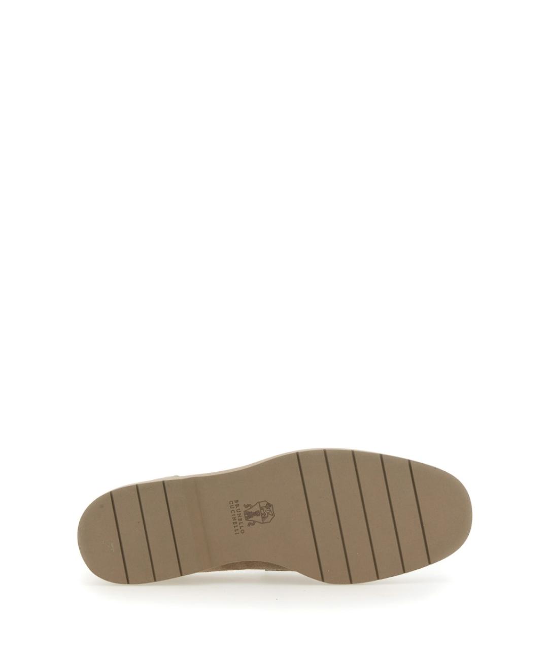 BRUNELLO CUCINELLI Бежевые замшевые лоферы, фото 5