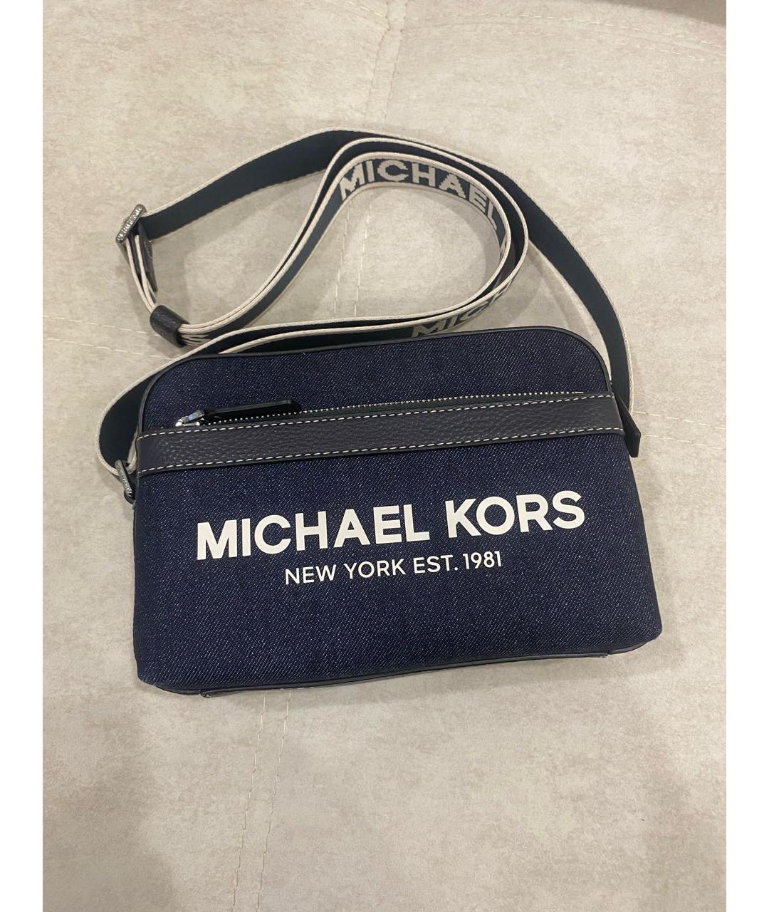 MICHAEL KORS Темно-синяя деним сумка на плечо, фото 4