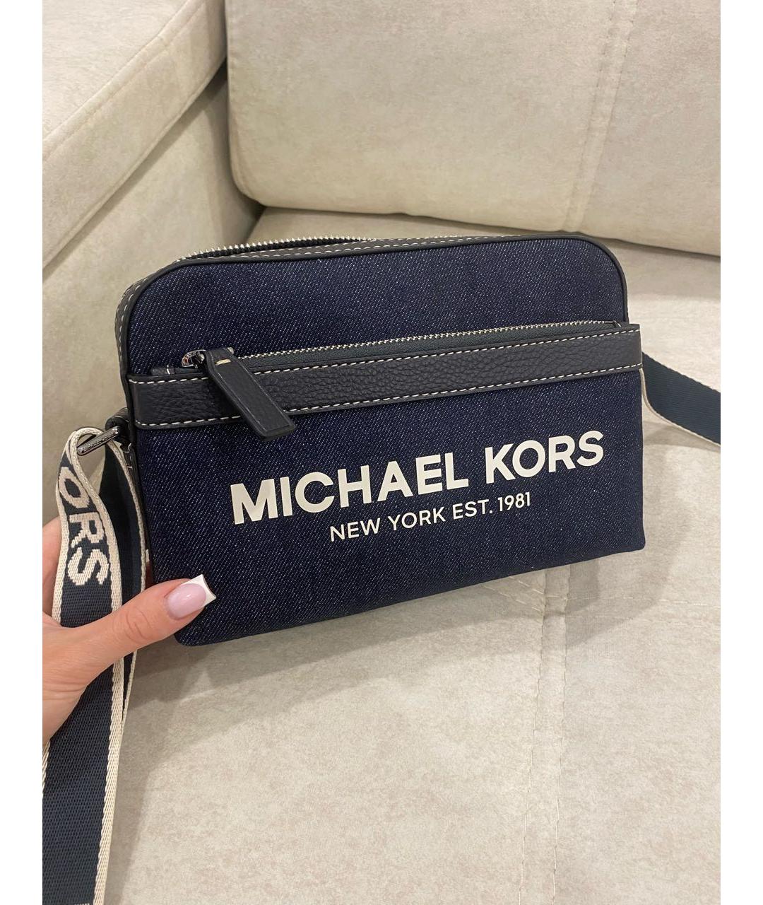 MICHAEL KORS Темно-синяя деним сумка на плечо, фото 2