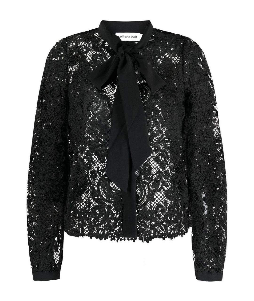 SELF-PORTRAIT Черная хлопковая рубашка, фото 1
