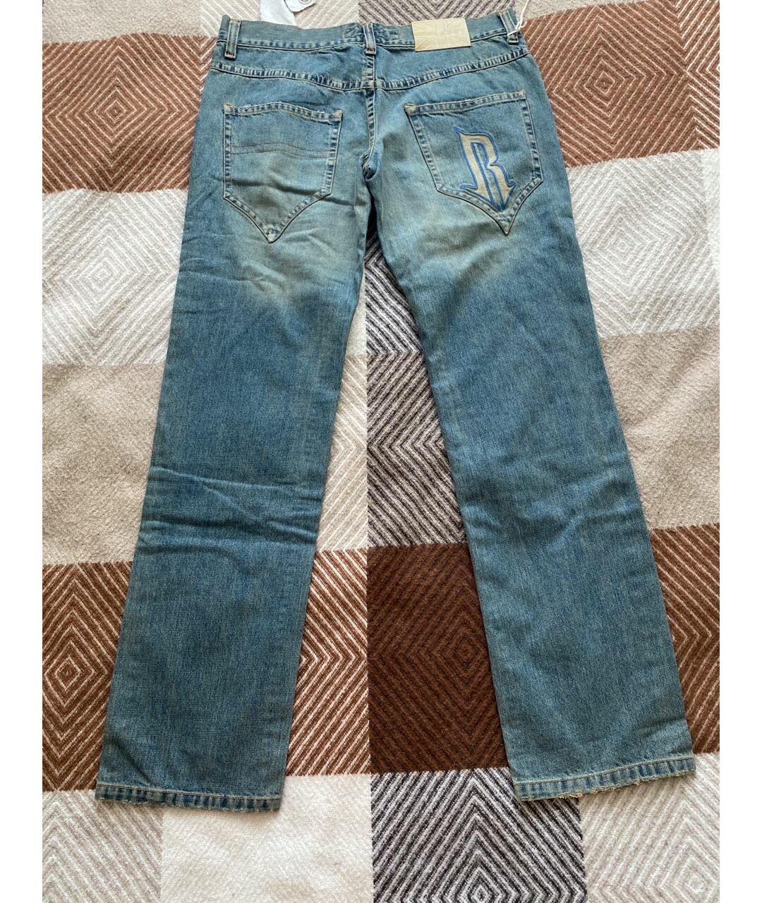 JOHN RICHMOND Синие хлопковые прямые джинсы, фото 2