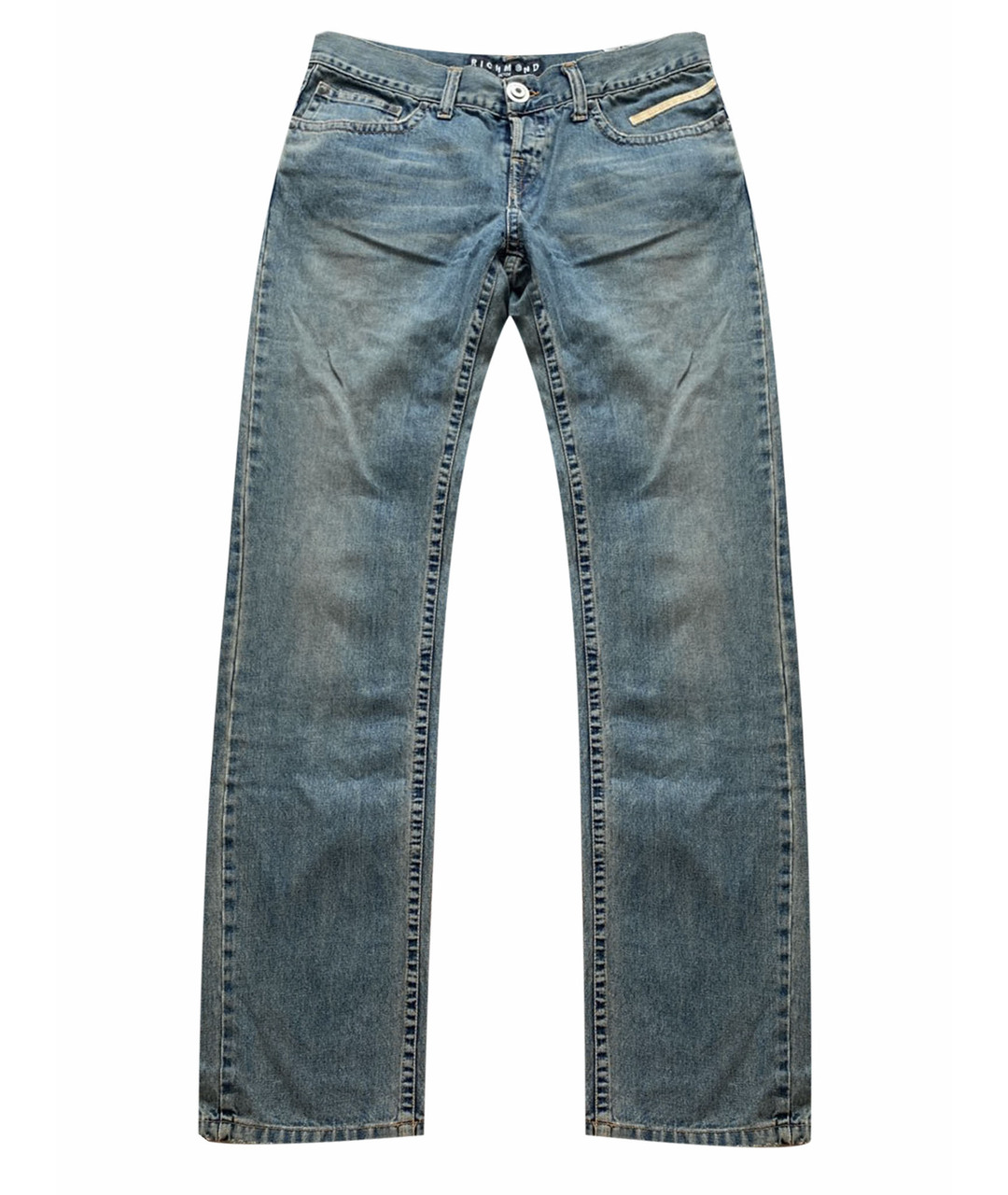 JOHN RICHMOND Синие хлопковые прямые джинсы, фото 1