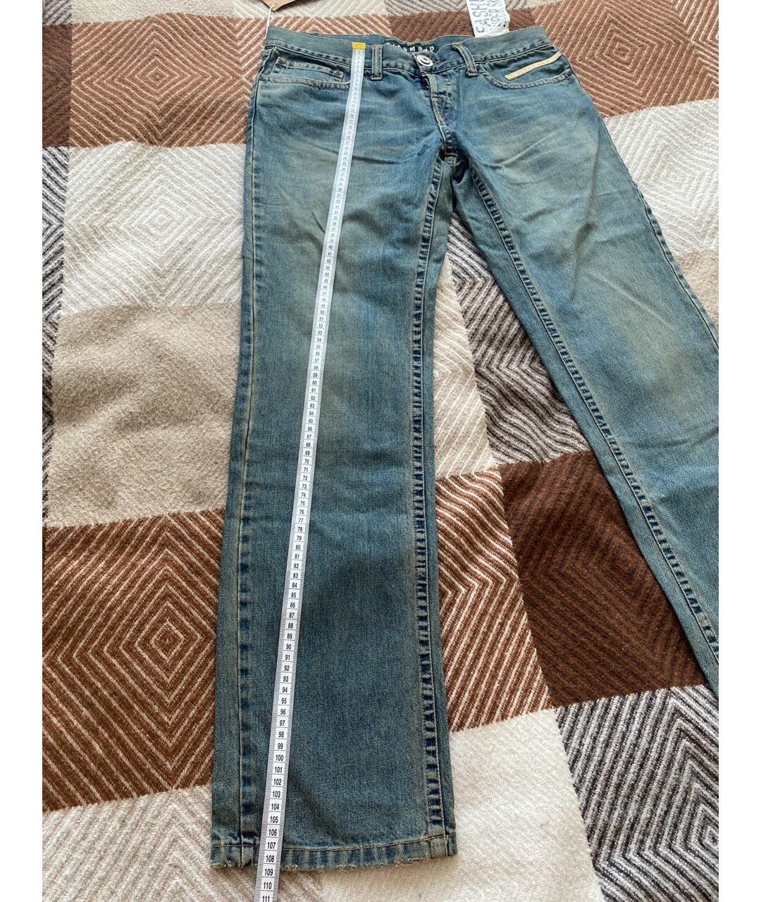 JOHN RICHMOND Синие хлопковые прямые джинсы, фото 7