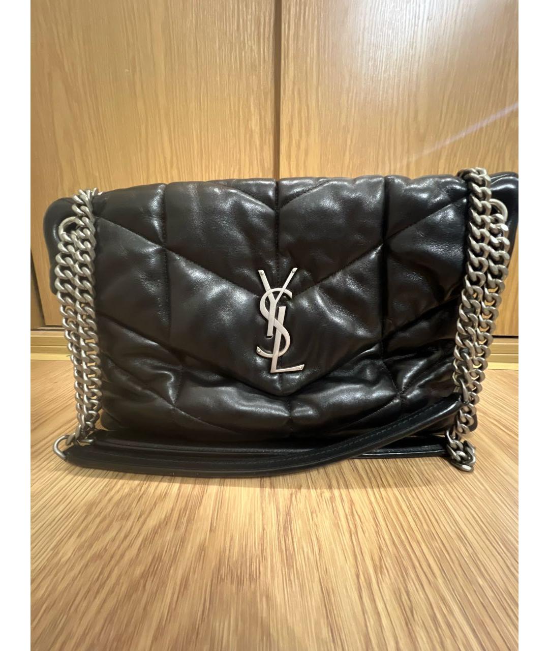 SAINT LAURENT Черная кожаная сумка через плечо, фото 9
