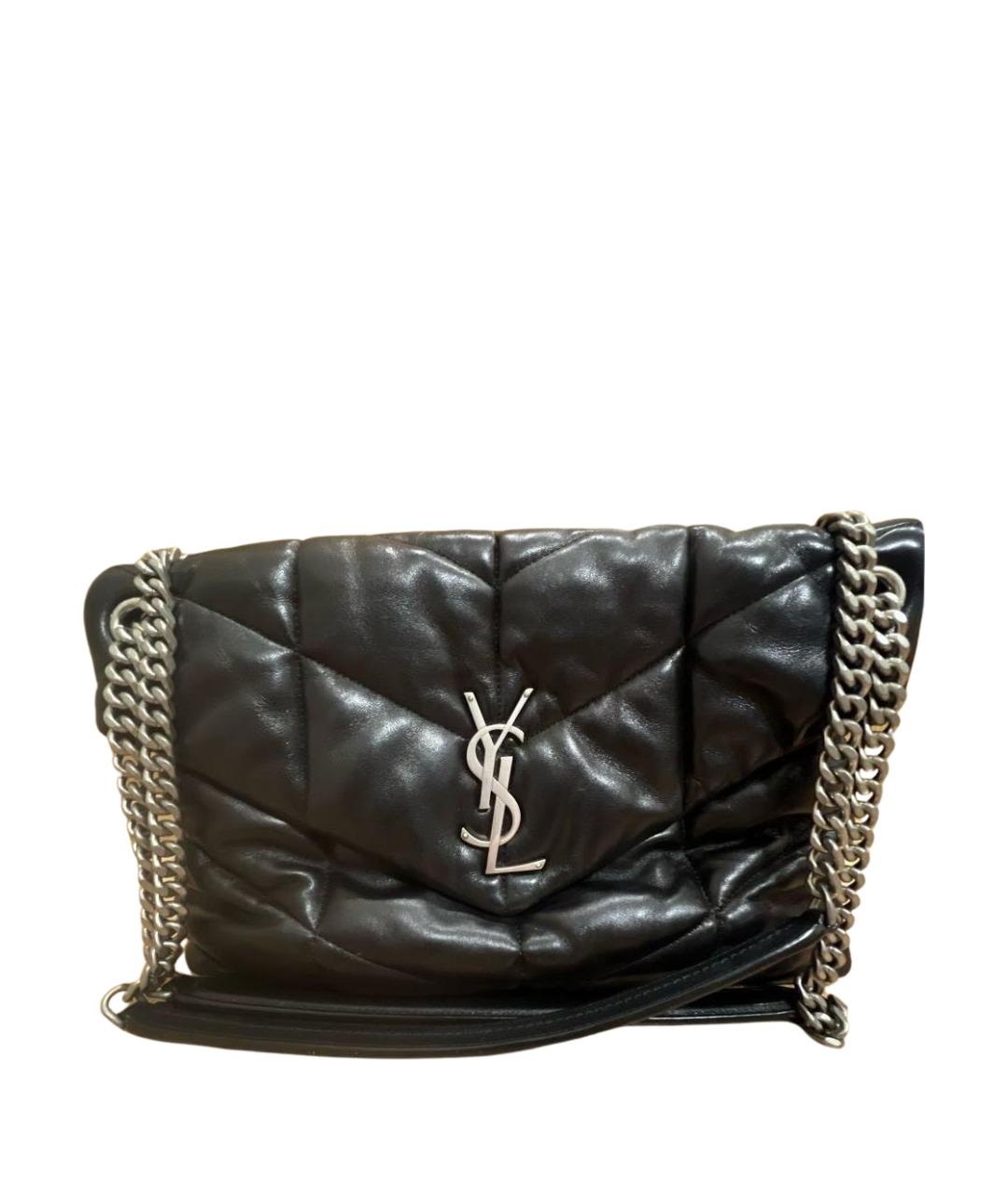 SAINT LAURENT Черная кожаная сумка через плечо, фото 1