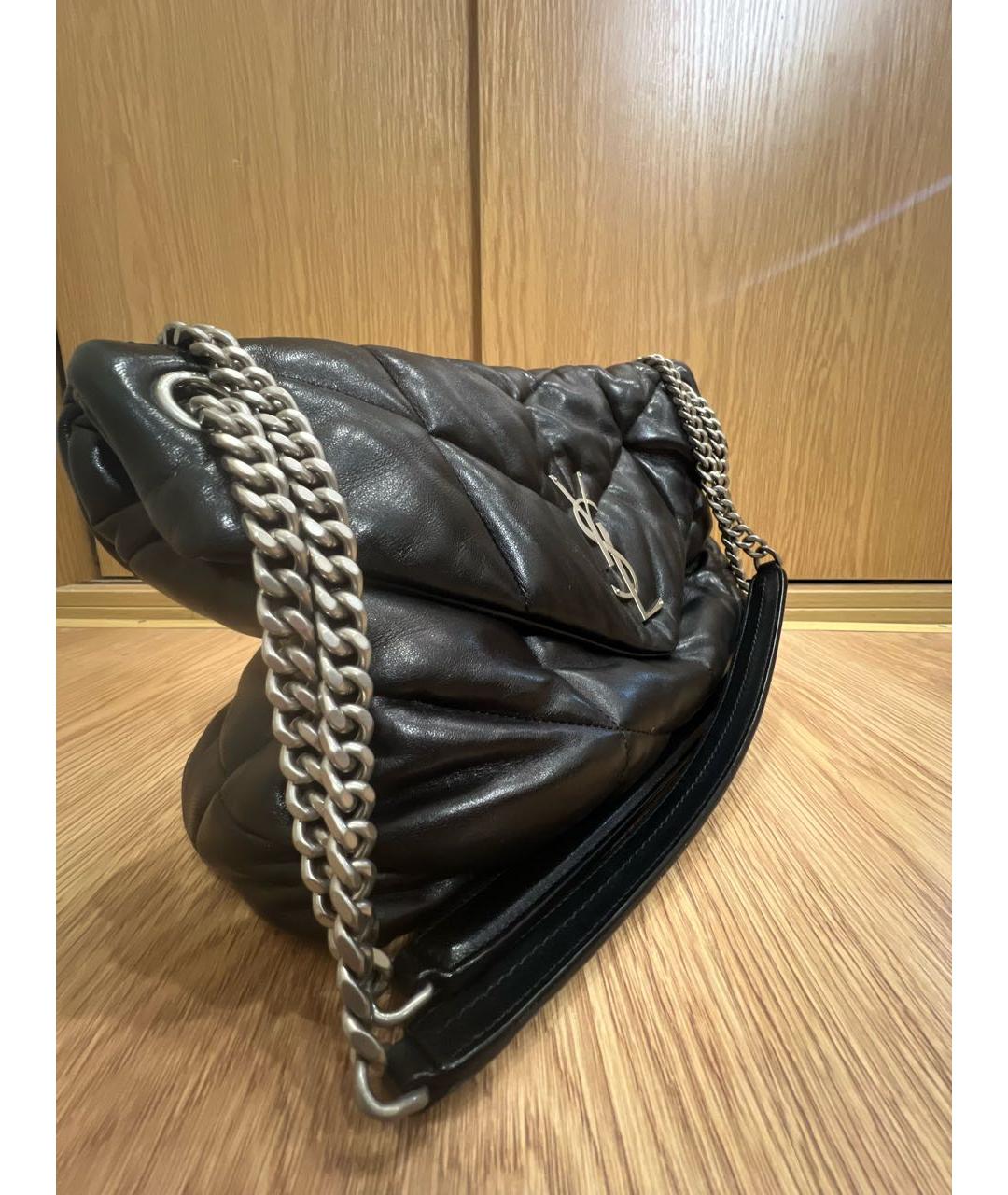 SAINT LAURENT Черная кожаная сумка через плечо, фото 2