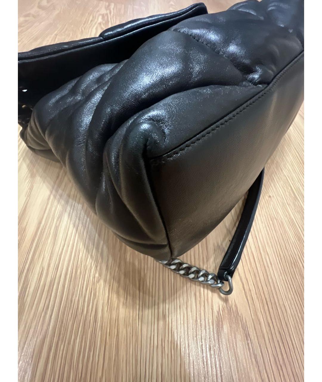 SAINT LAURENT Черная кожаная сумка через плечо, фото 6