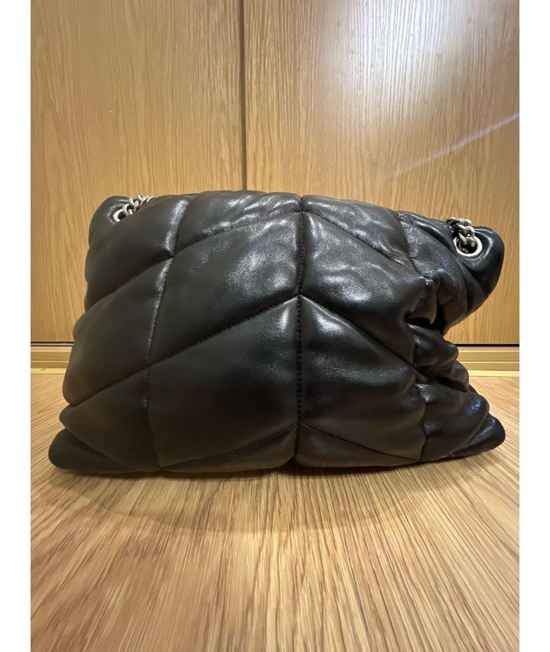 SAINT LAURENT Черная кожаная сумка через плечо, фото 3