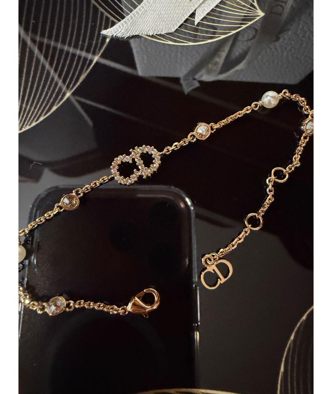 CHRISTIAN DIOR Золотой металлический браслет, фото 5