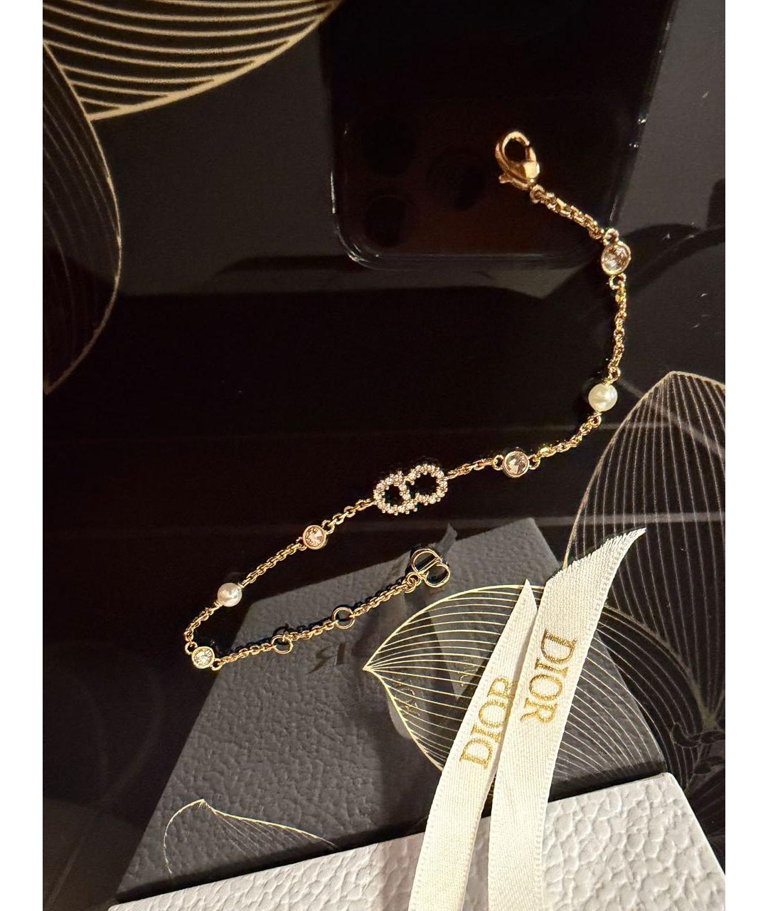 CHRISTIAN DIOR Золотой металлический браслет, фото 3