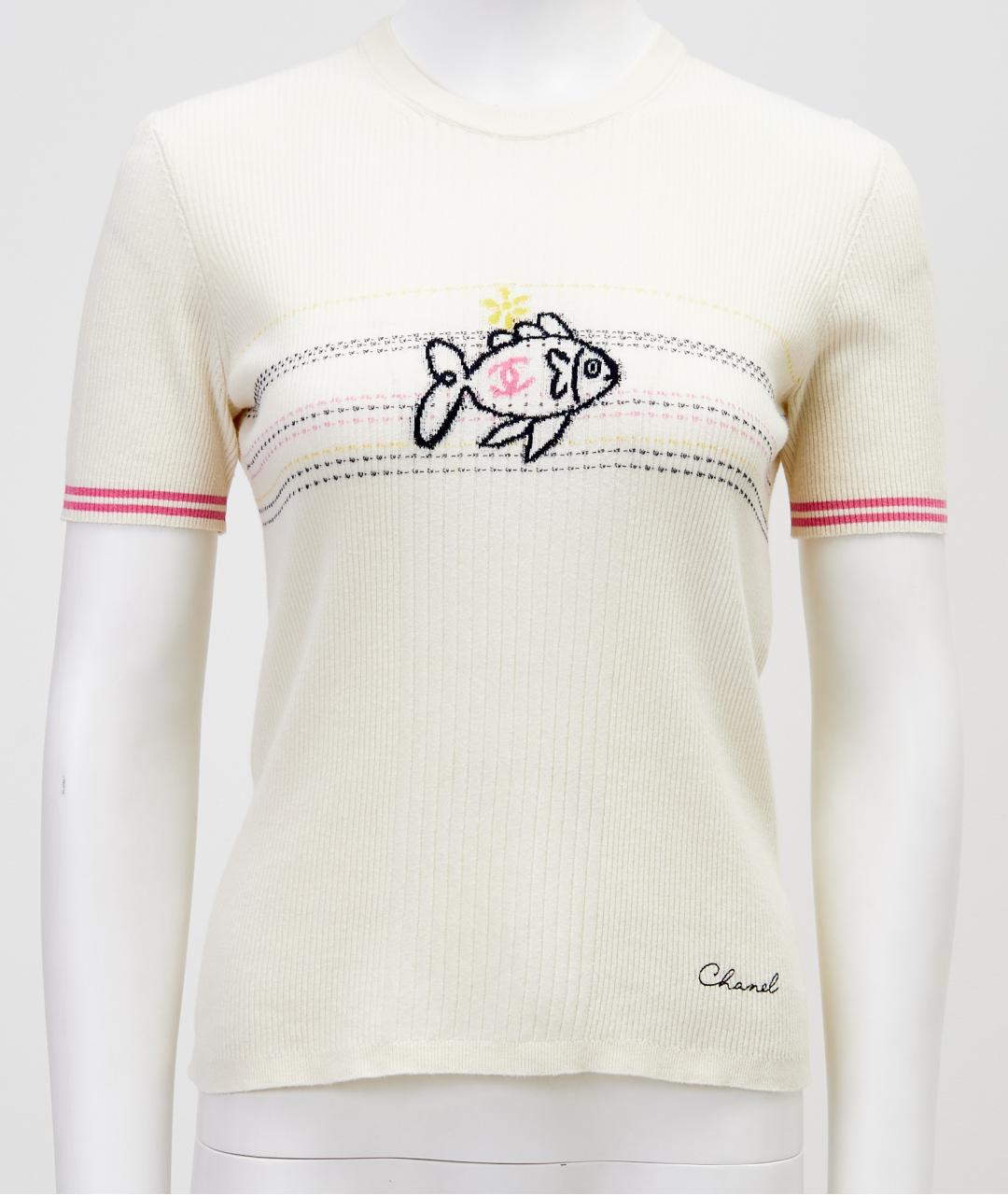 CHANEL Бежевая хлопковая футболка, фото 7