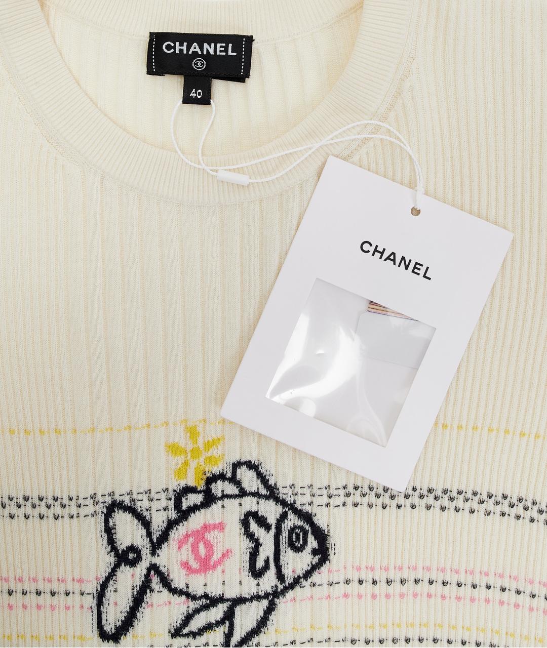 CHANEL Бежевая хлопковая футболка, фото 5