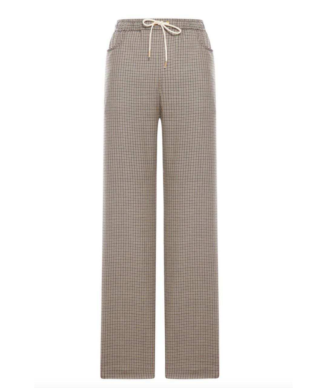 CELINE Бежевые полиамидовые прямые брюки, фото 1