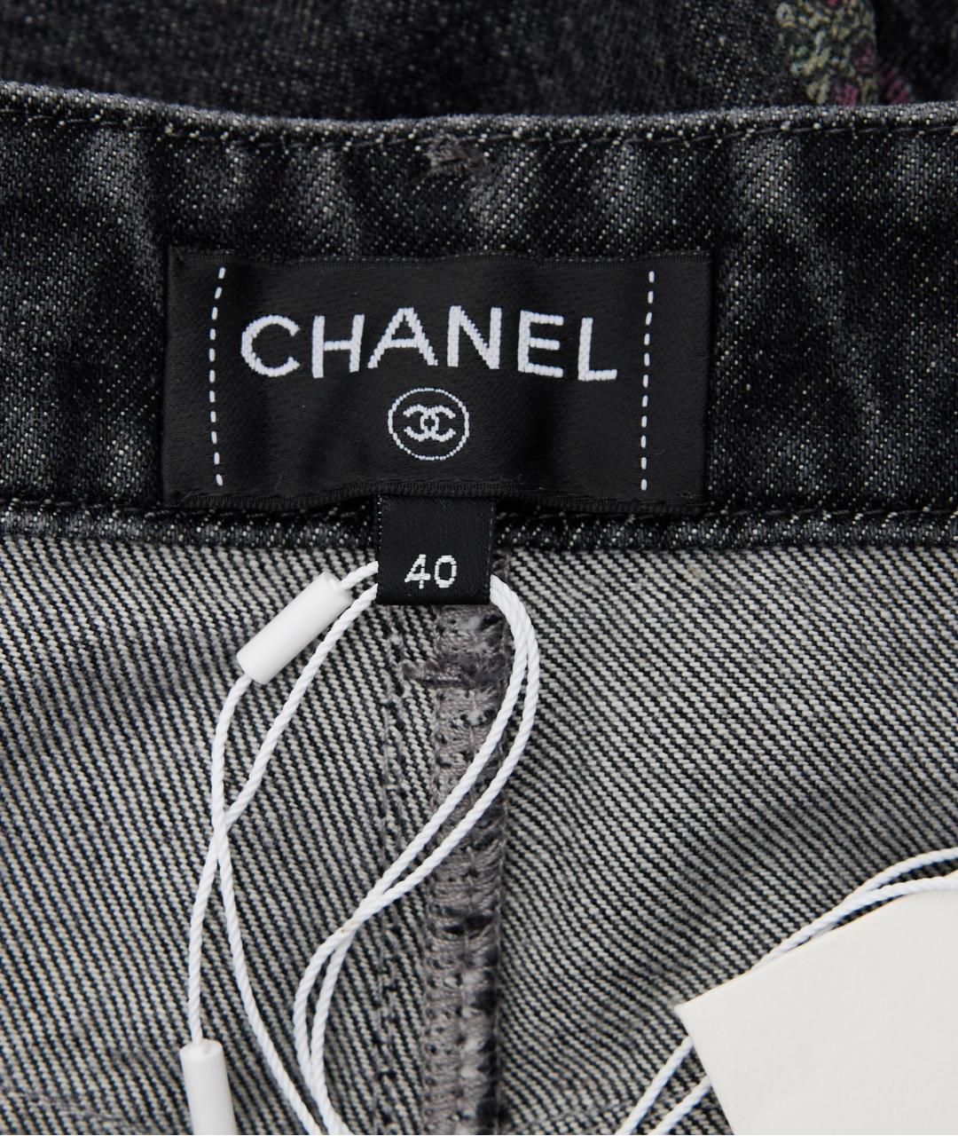 CHANEL Черные хлопковые прямые джинсы, фото 6