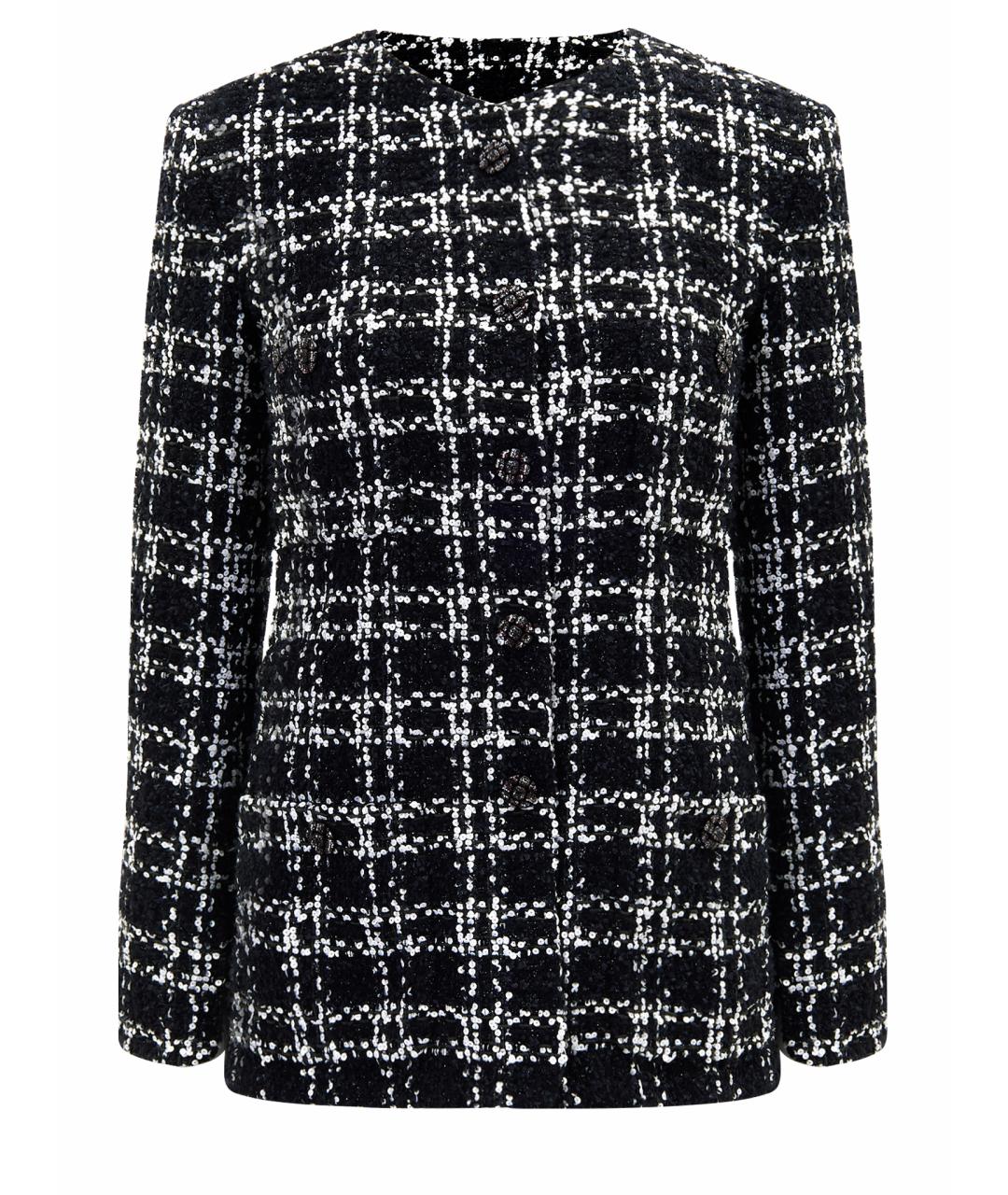 CHANEL Черный шерстяной жакет/пиджак, фото 1