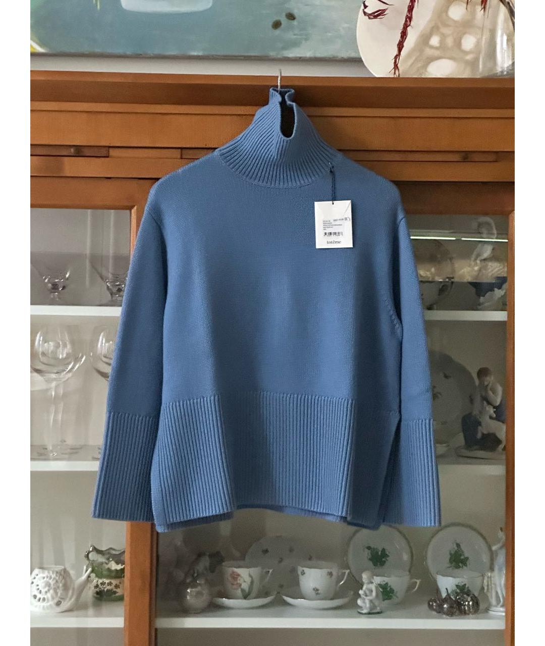 TOTEME Голубой шерстяной джемпер / свитер, фото 8