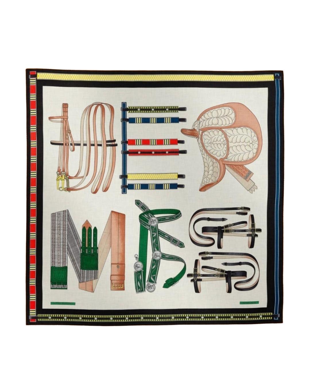 HERMES Зеленый кашемировый платок, фото 1