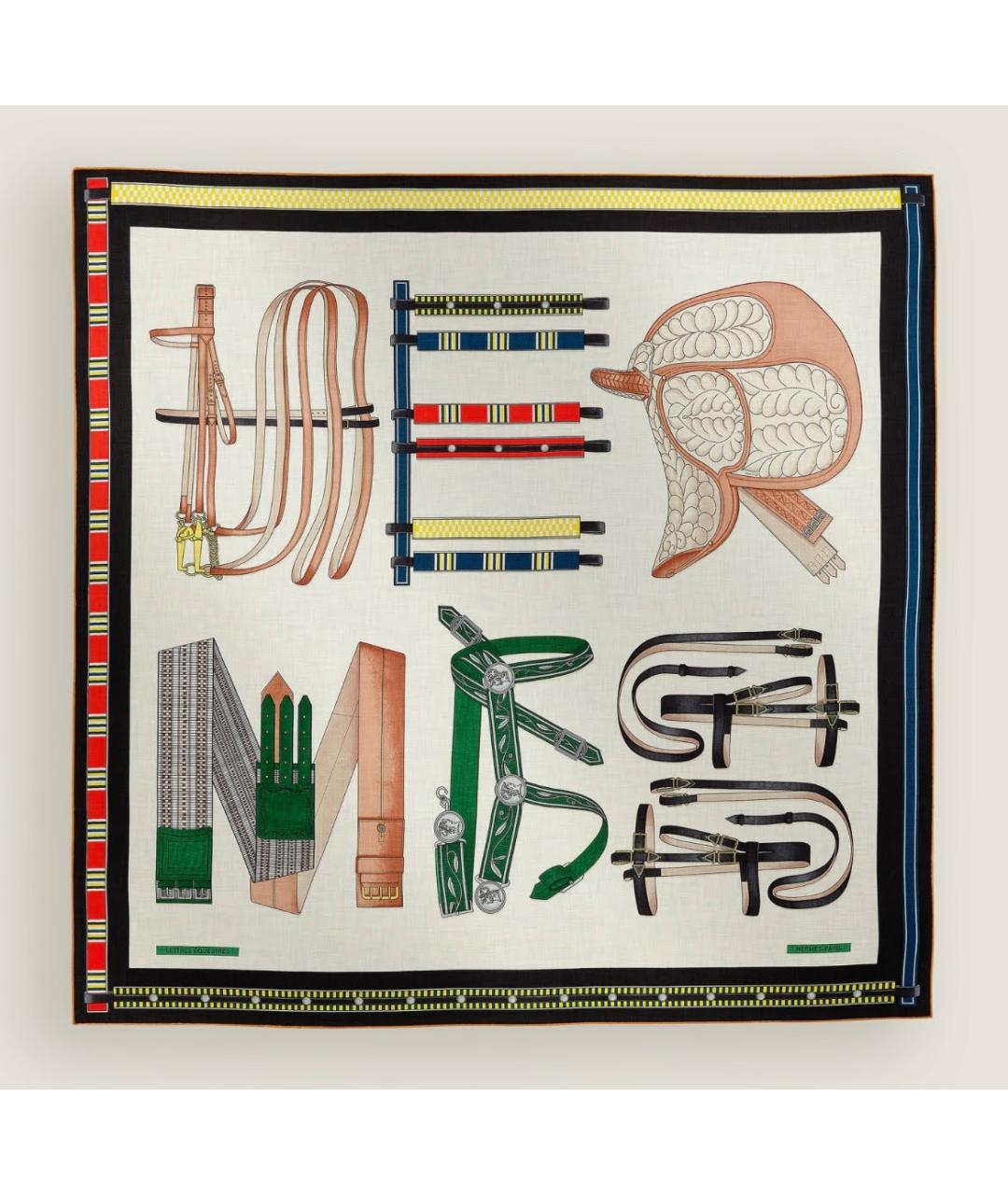 HERMES Зеленый кашемировый платок, фото 6