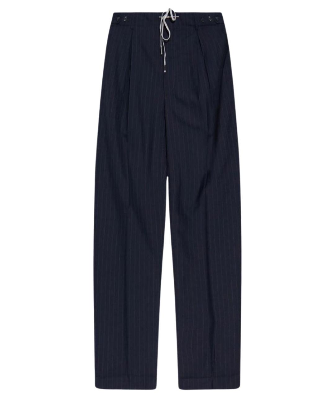 MAISON MARGIELA Синие шерстяные повседневные брюки, фото 1