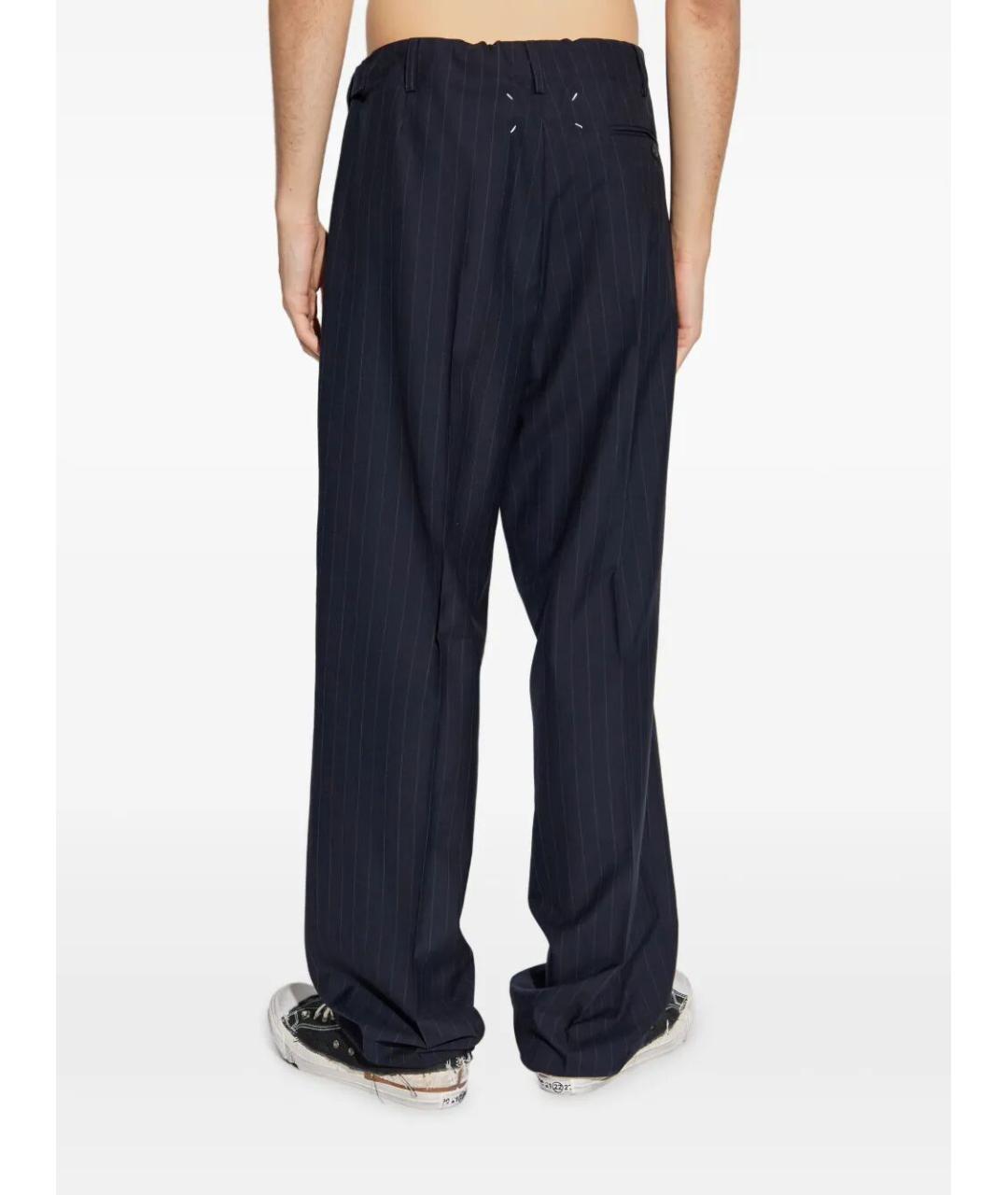 MAISON MARGIELA Синие шерстяные повседневные брюки, фото 3