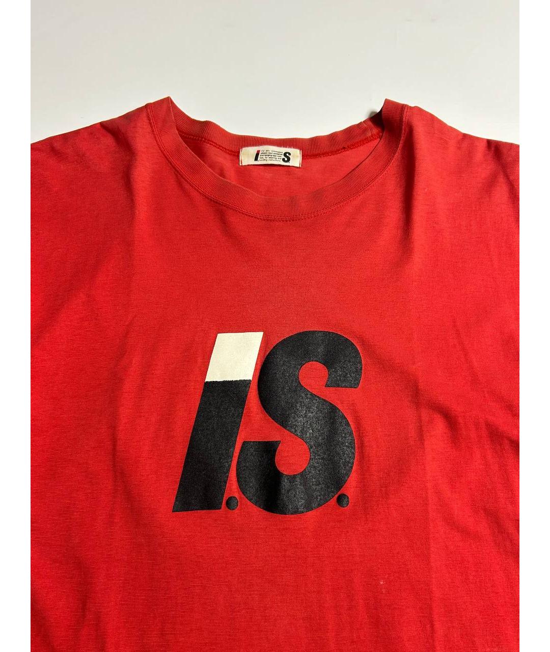 ISSEY MIYAKE Красная хлопковая футболка, фото 4