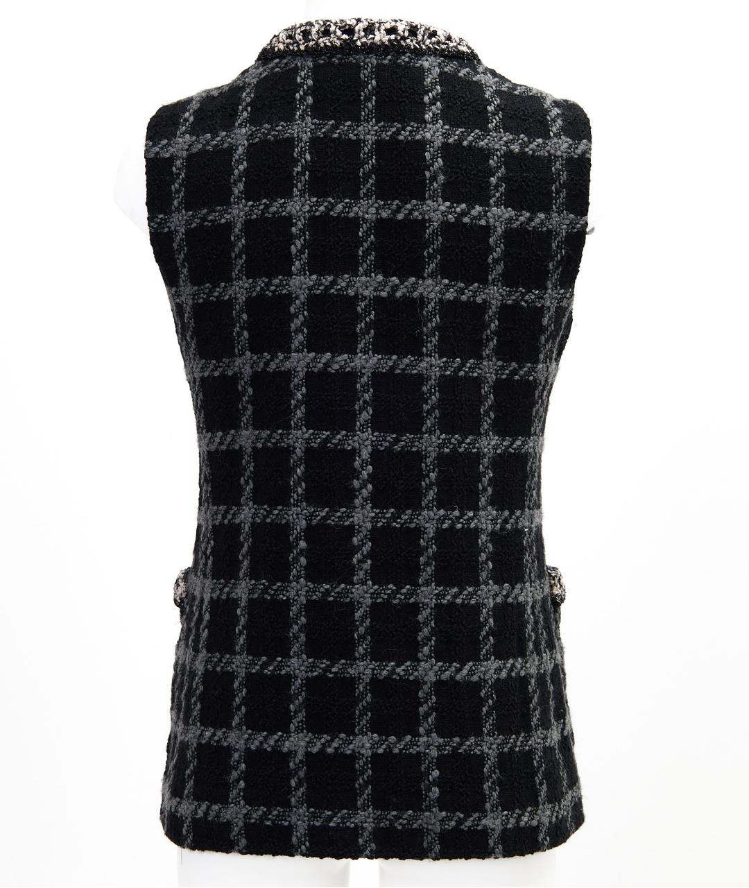 CHANEL Черный шерстяной жилет, фото 2