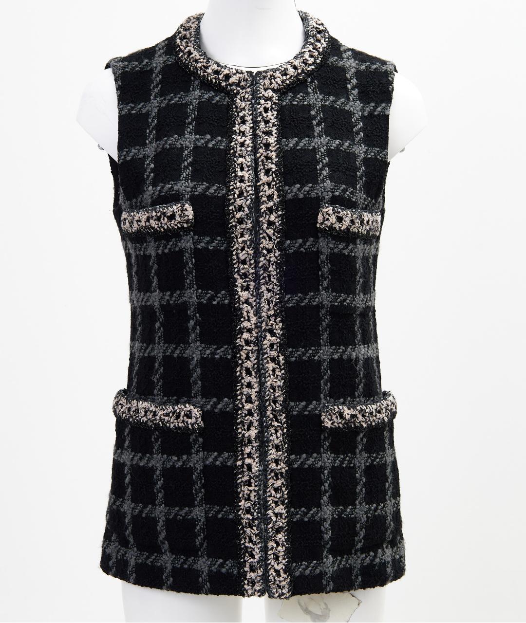 CHANEL Черный шерстяной жилет, фото 8