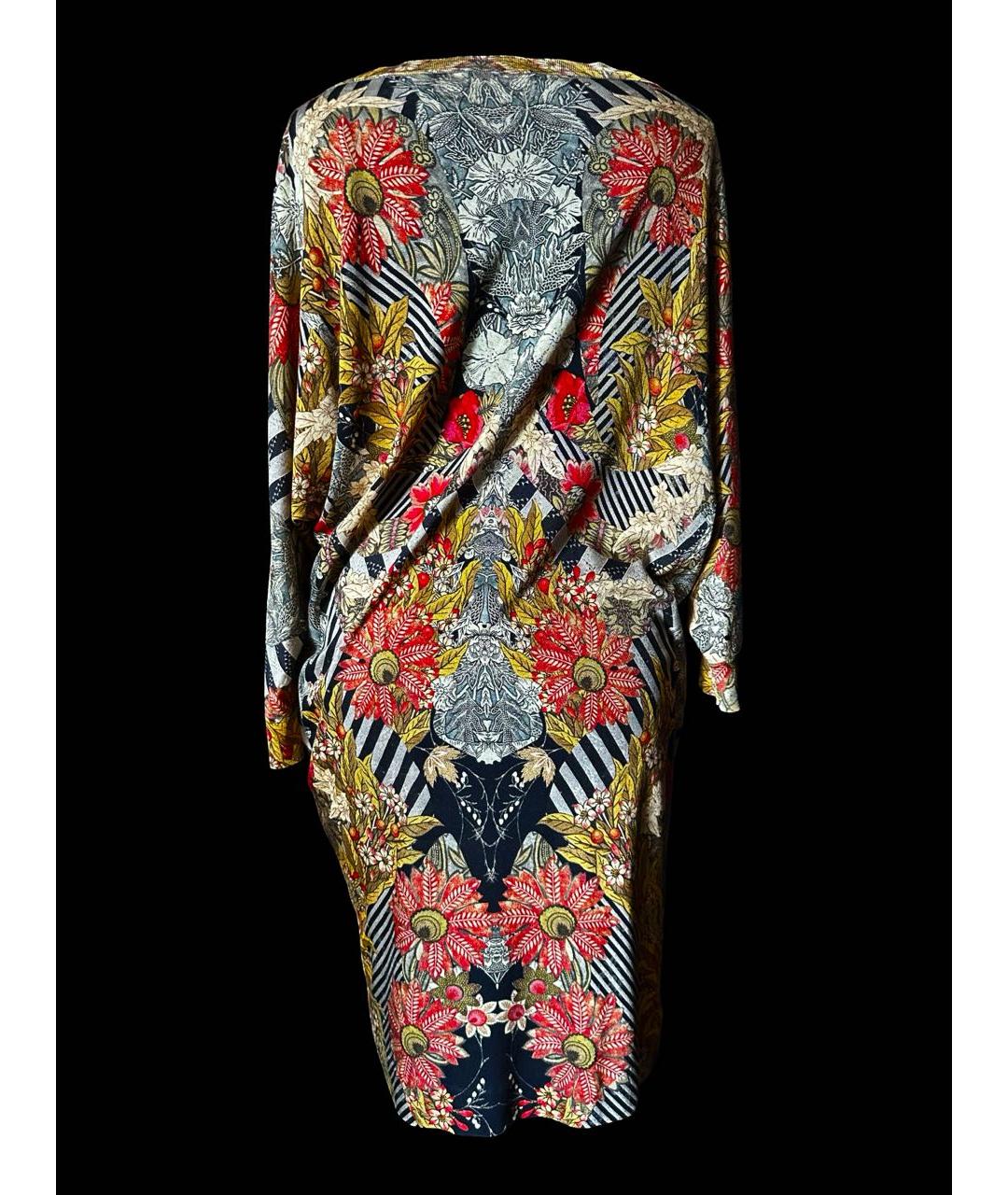 ALEXANDER MCQUEEN Мульти шелковое платье, фото 2