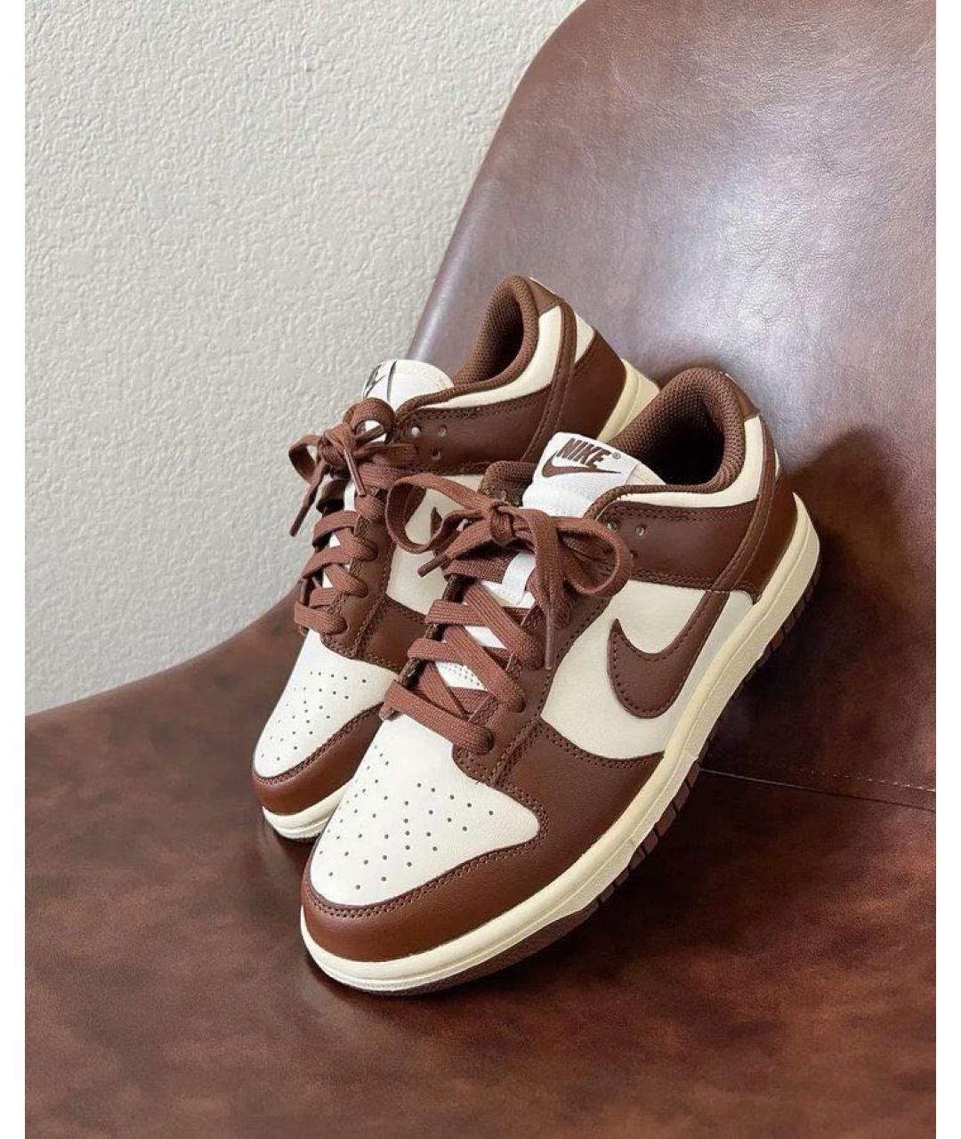 NIKE Коричневые кроссовки из искусственной кожи, фото 8