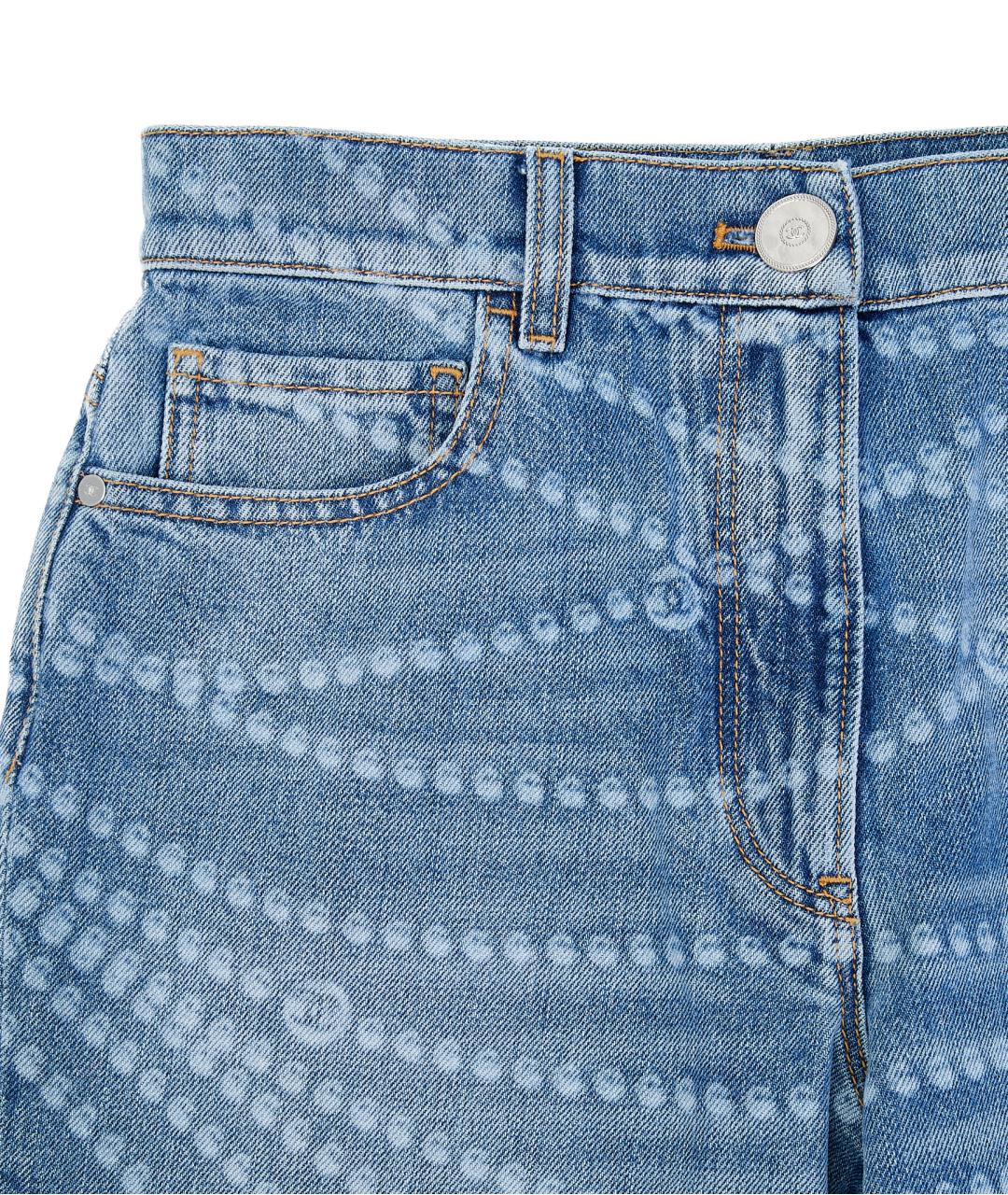 CHANEL Голубые хлопковые прямые джинсы, фото 2