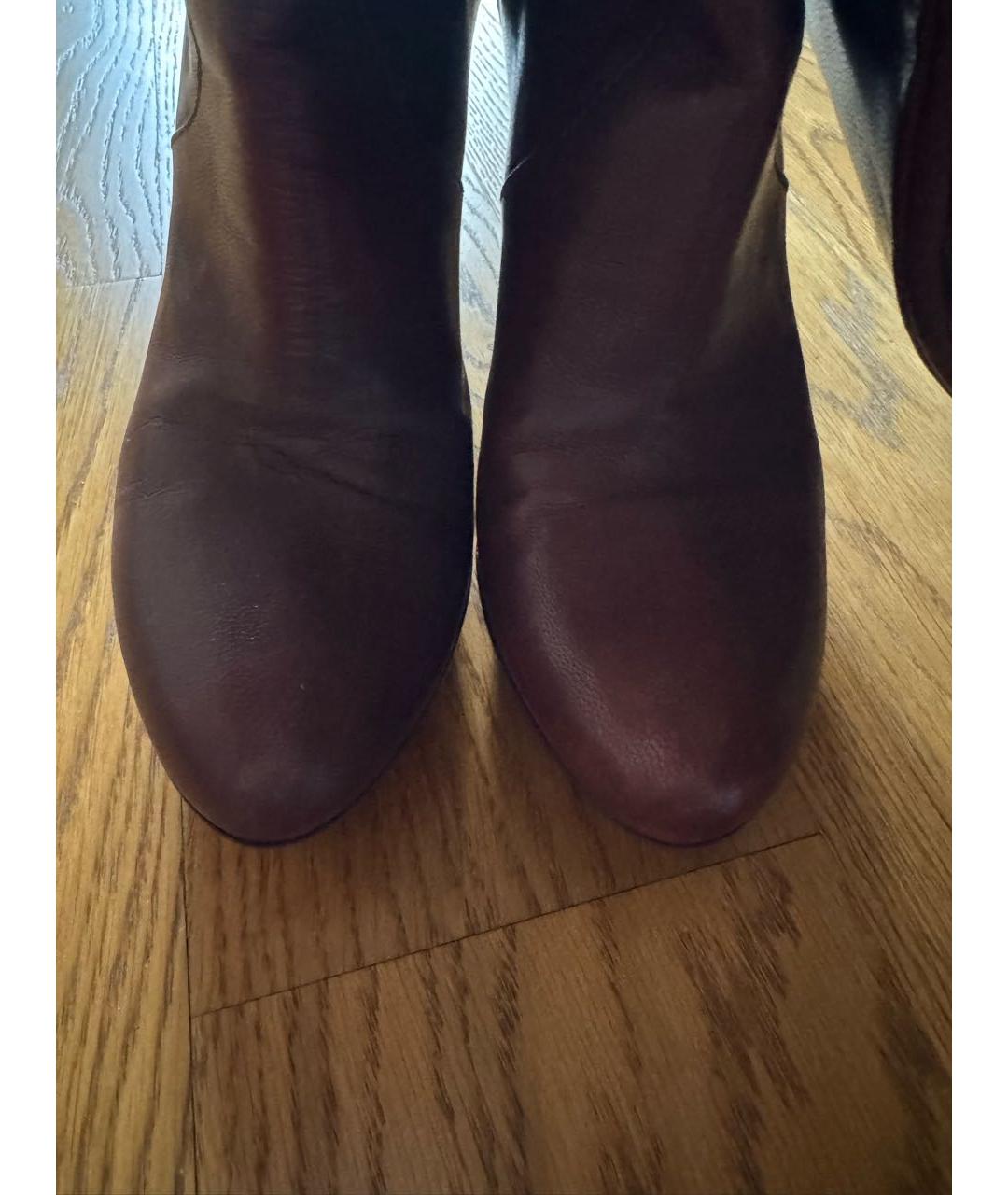 GUCCI Бордовые кожаные сапоги, фото 3