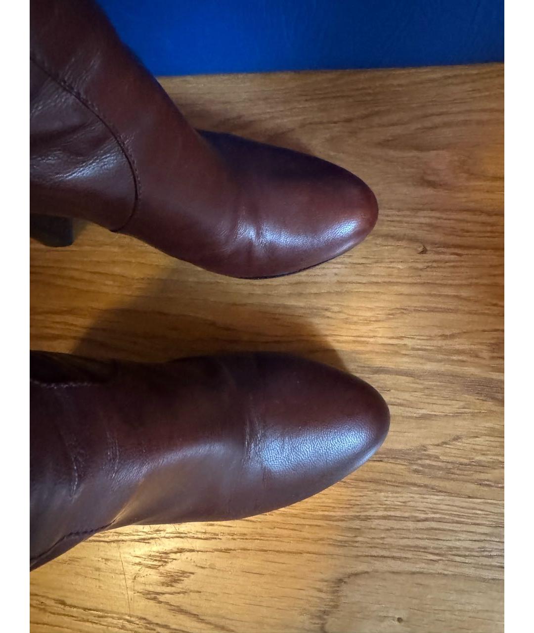 GUCCI Бордовые кожаные сапоги, фото 4