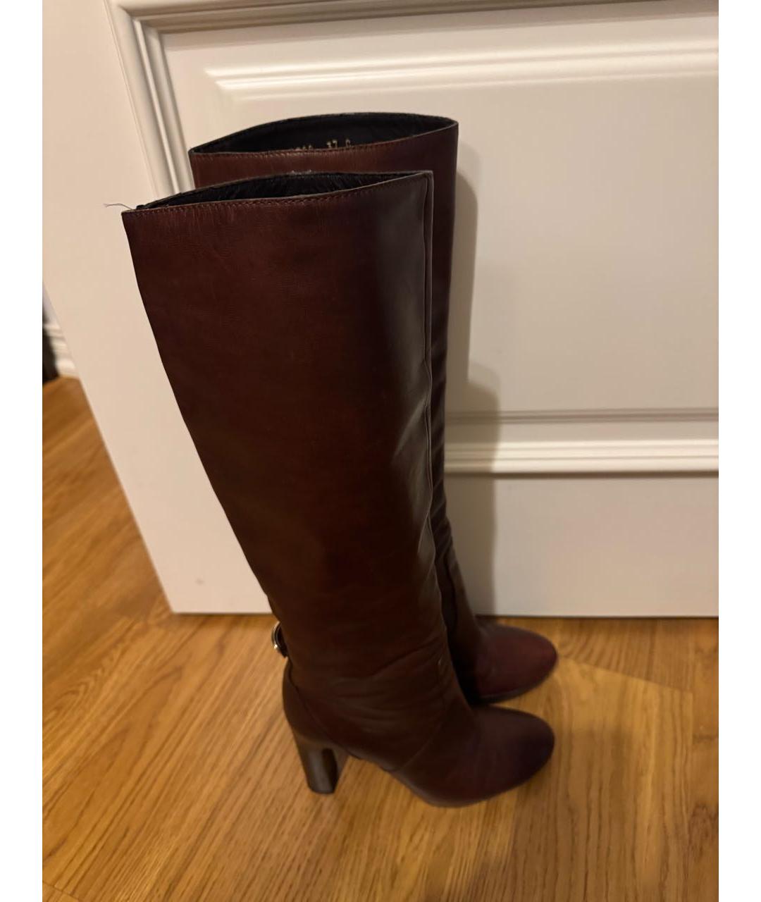 GUCCI Бордовые кожаные сапоги, фото 8