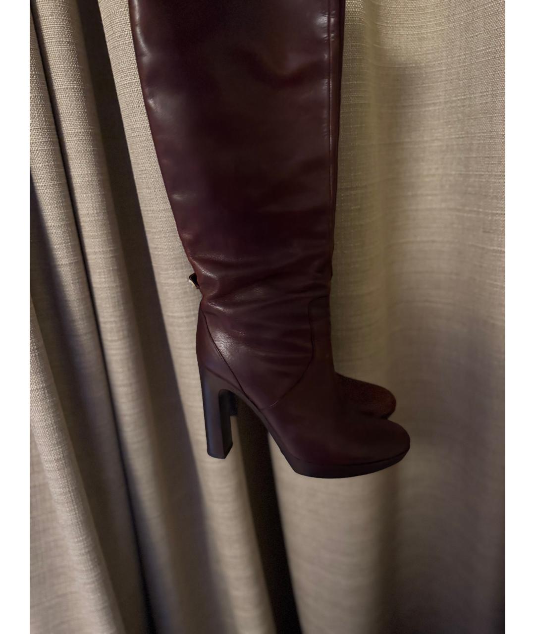 GUCCI Бордовые кожаные сапоги, фото 2