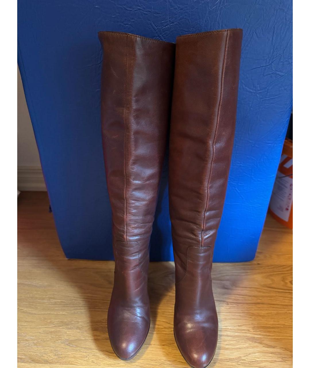 GUCCI Бордовые кожаные сапоги, фото 3