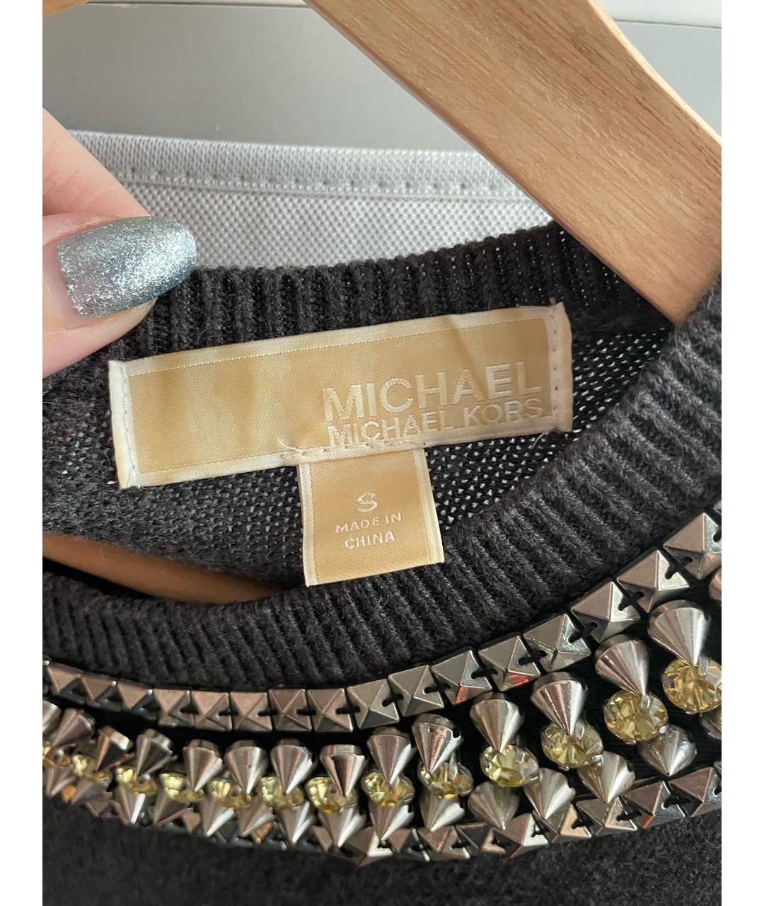 MICHAEL KORS Антрацитовое хлопковое повседневное платье, фото 3