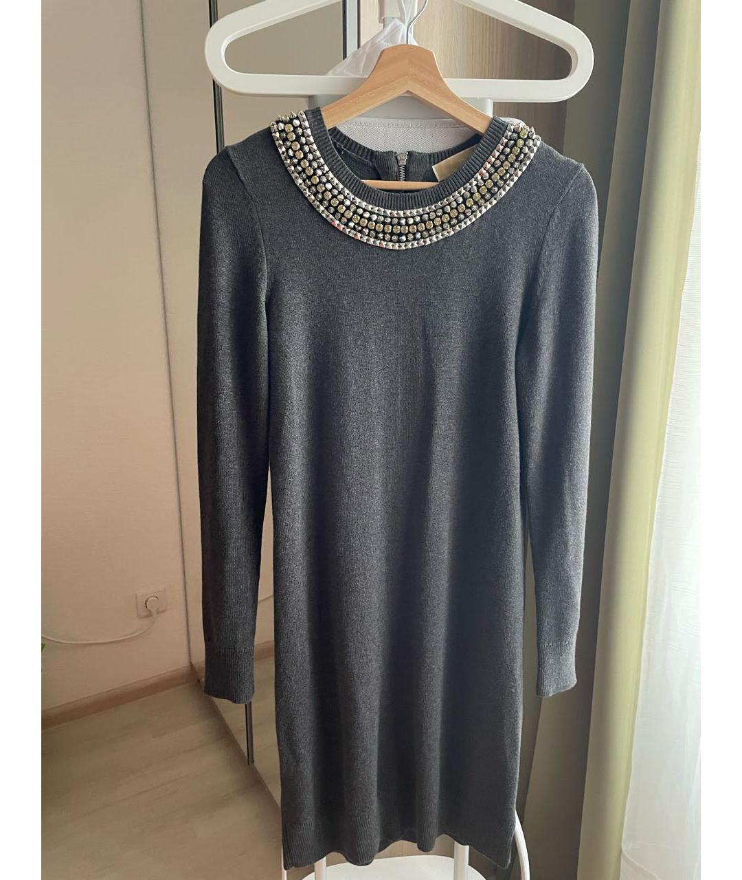 MICHAEL KORS Антрацитовое хлопковое повседневное платье, фото 5