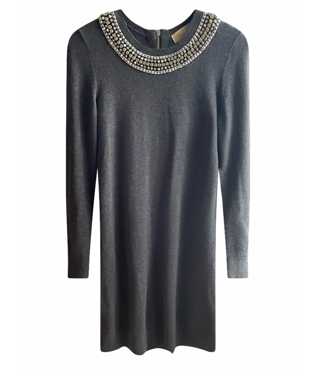 MICHAEL KORS Антрацитовое хлопковое повседневное платье, фото 1