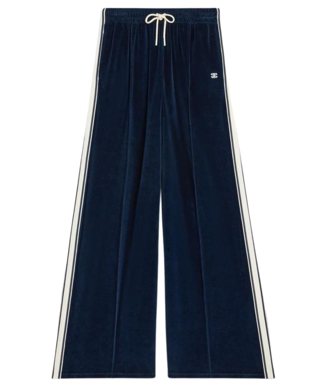 CELINE Темно-синие хлопковые брюки широкие, фото 1