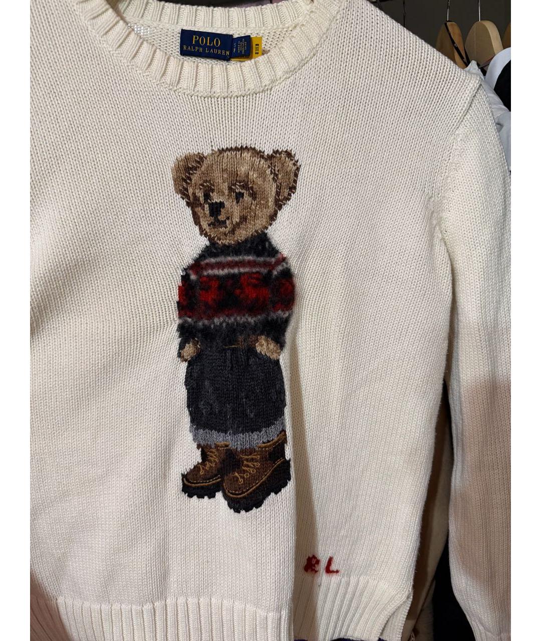 POLO RALPH LAUREN Белый хлопковый джемпер / свитер, фото 2