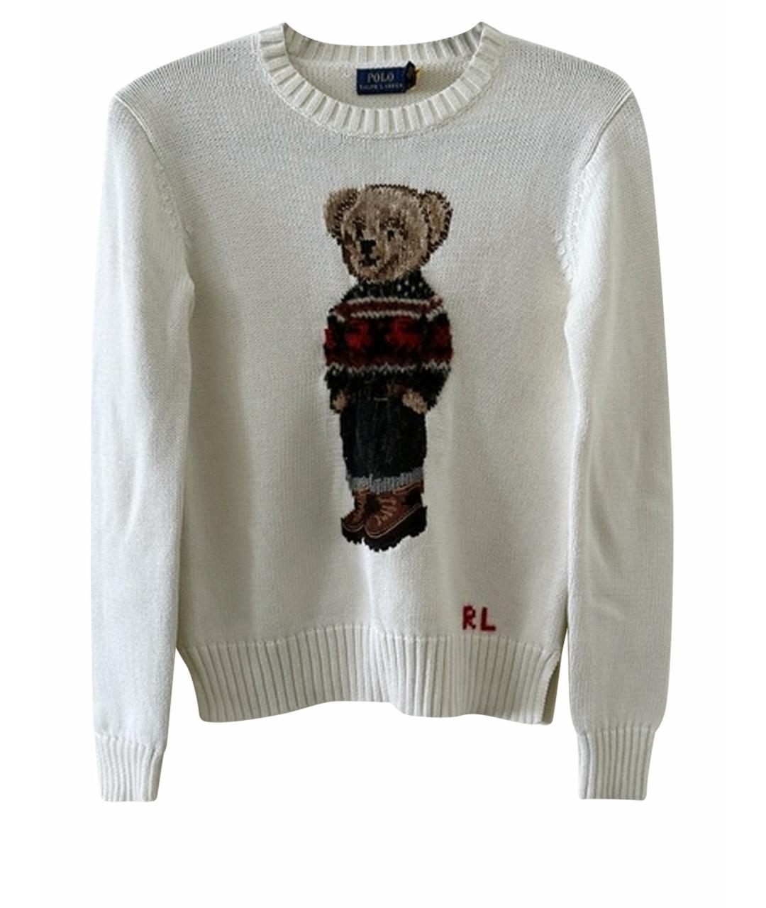 POLO RALPH LAUREN Белый хлопковый джемпер / свитер, фото 1