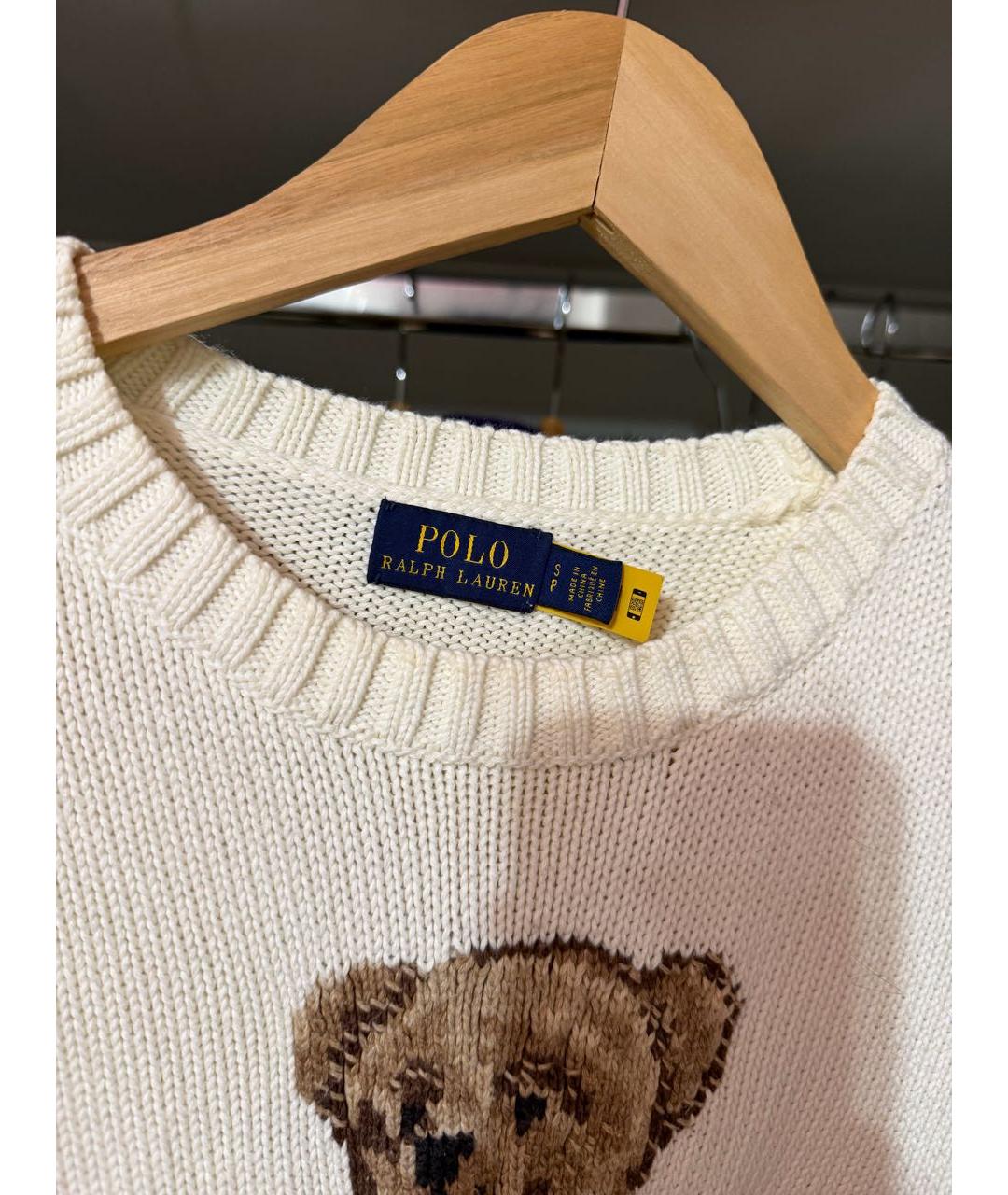 POLO RALPH LAUREN Белый хлопковый джемпер / свитер, фото 3